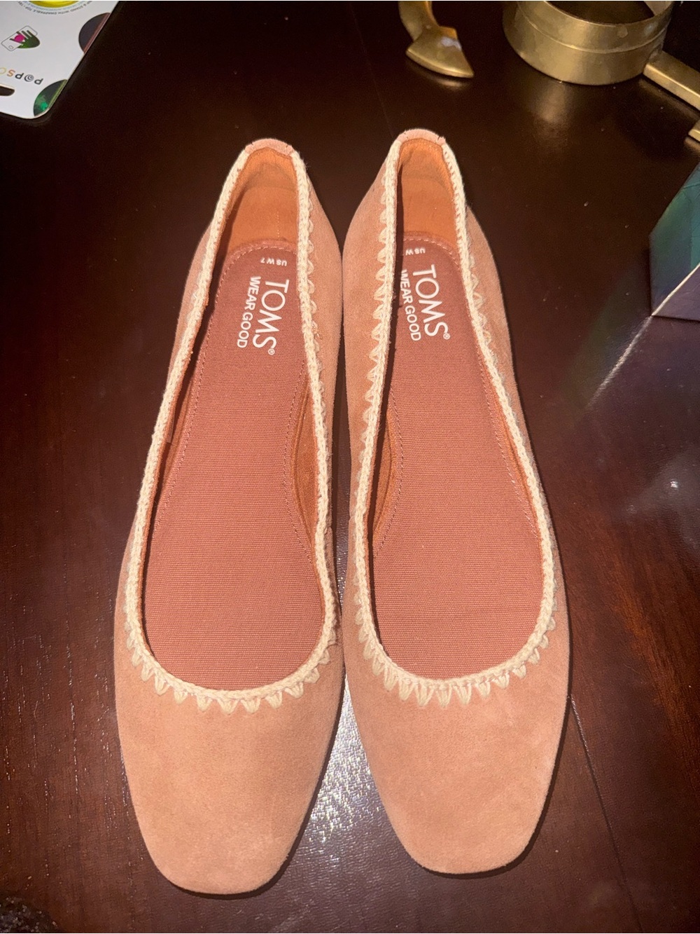TOMS Women's Rust/Tan Suede Ballet Flats